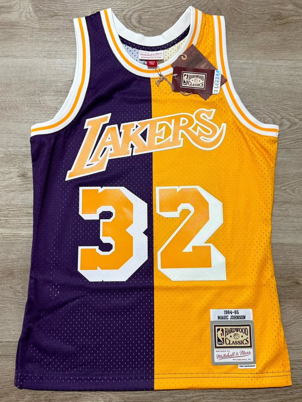 Mitchell & Ness Swingman Split LA Lakers Magic Johnson Jersey Men’s Size S New
